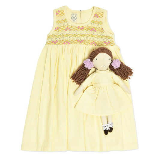 Golden Bloom Smocked Dress