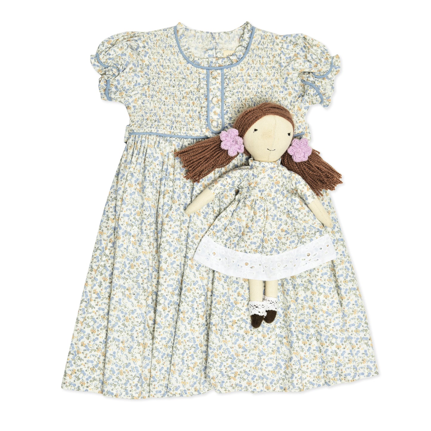 Blue Floral Smocked Dress