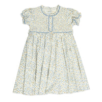 Blue Floral Smocked Dress