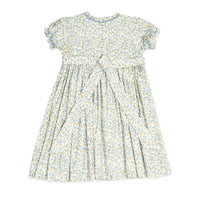 Blue Floral Smocked Dress