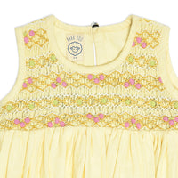 Golden Bloom Smocked Dress