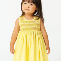 Golden Bloom Smocked Dress